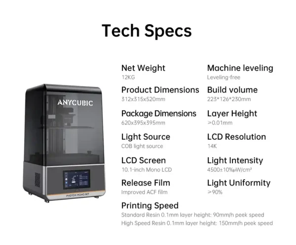 ANYCUBIC Photon Mono M7 Mono MSLA 3D Printer - Image 5