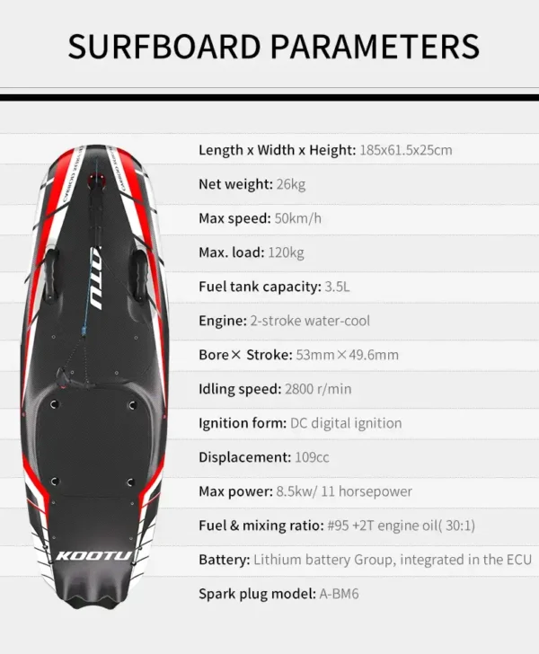 KOOTU Full Carbon Surfboard KTCE0038 - Image 3
