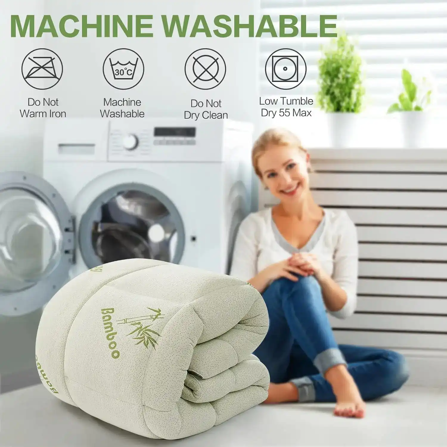 queen-size bamboo viscose mattress topper - Image 9