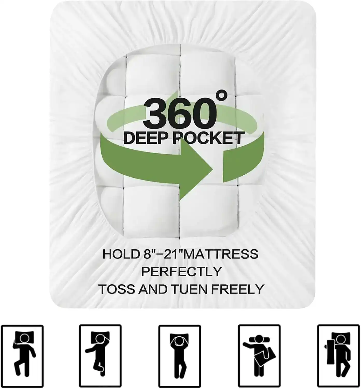 queen-size bamboo viscose mattress topper - Image 11